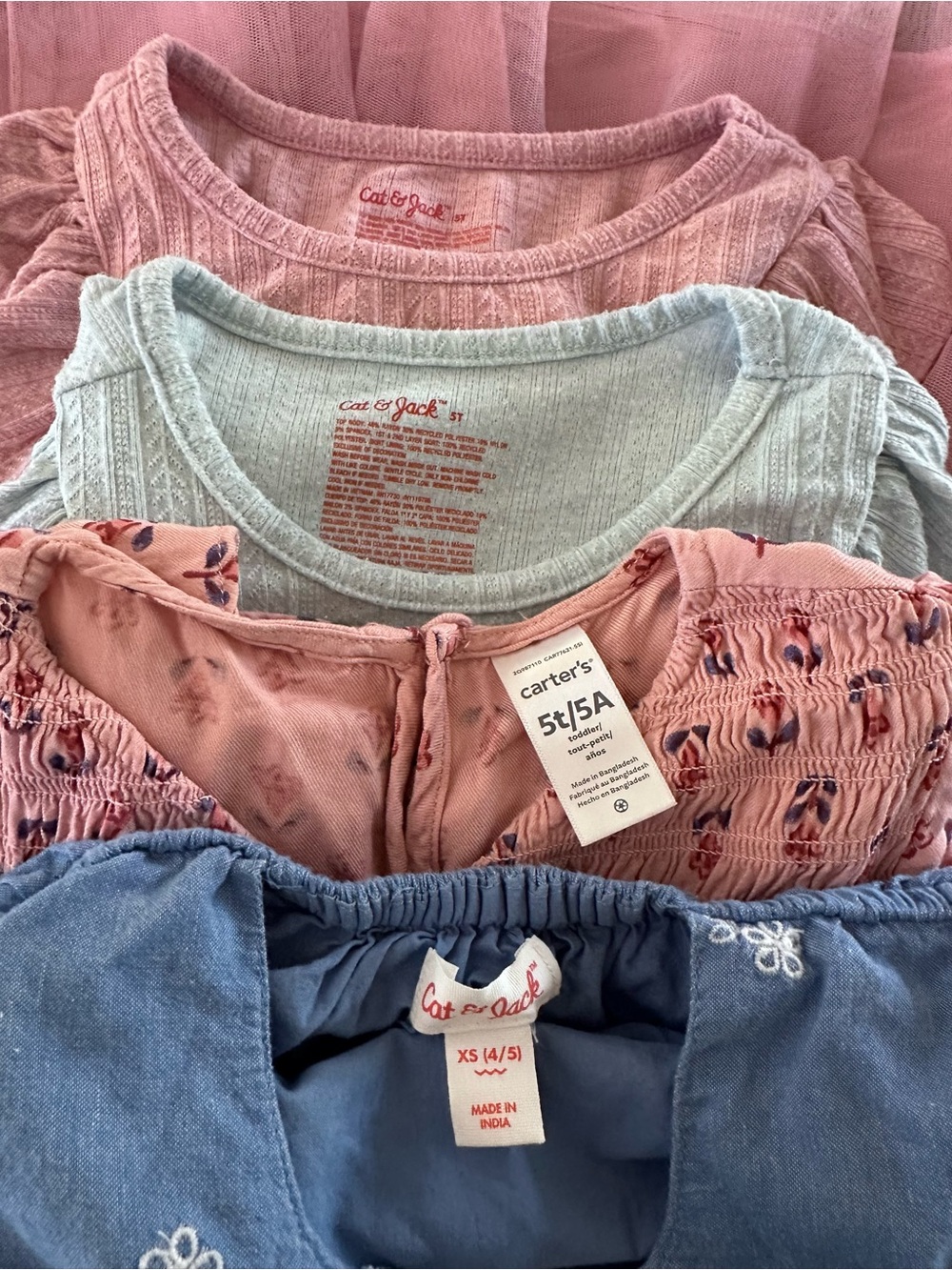 BUNDLE: Girls Pink and Blue Mixed Dresses - Cat & Jack + Carters, size 5T +BONUS - Picture 2 of 8